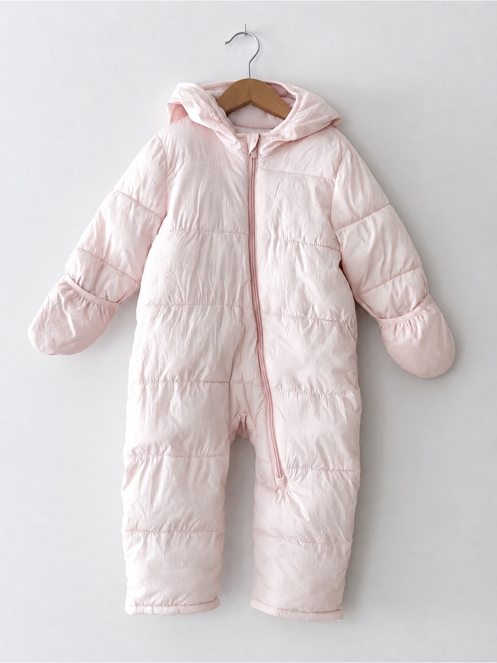 Old Navy Frost Free Puffer Snowsuit Blush Pink 18-24M